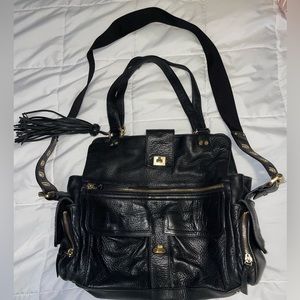 Diane Von Furstenberg Black Leather Bag—Versatile Multifold